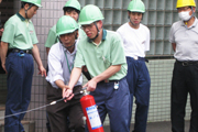 寮清掃業務の避難訓練